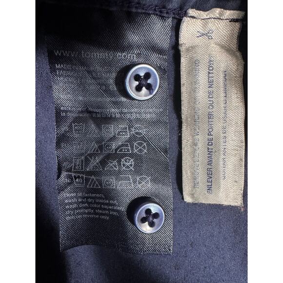 Tommy Hilfiger Men’s Button Down Shirt Blue Micro Dot Print L - Picture 9 of 9